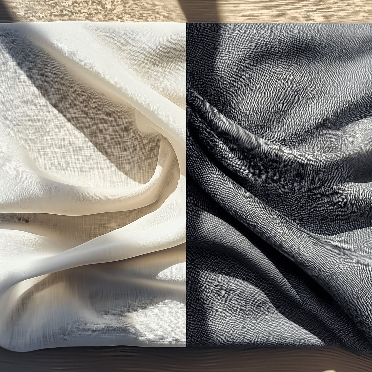comparison between summer and winter fabrics for our custom thobes